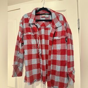 Free People Plaid Shirt Jacket